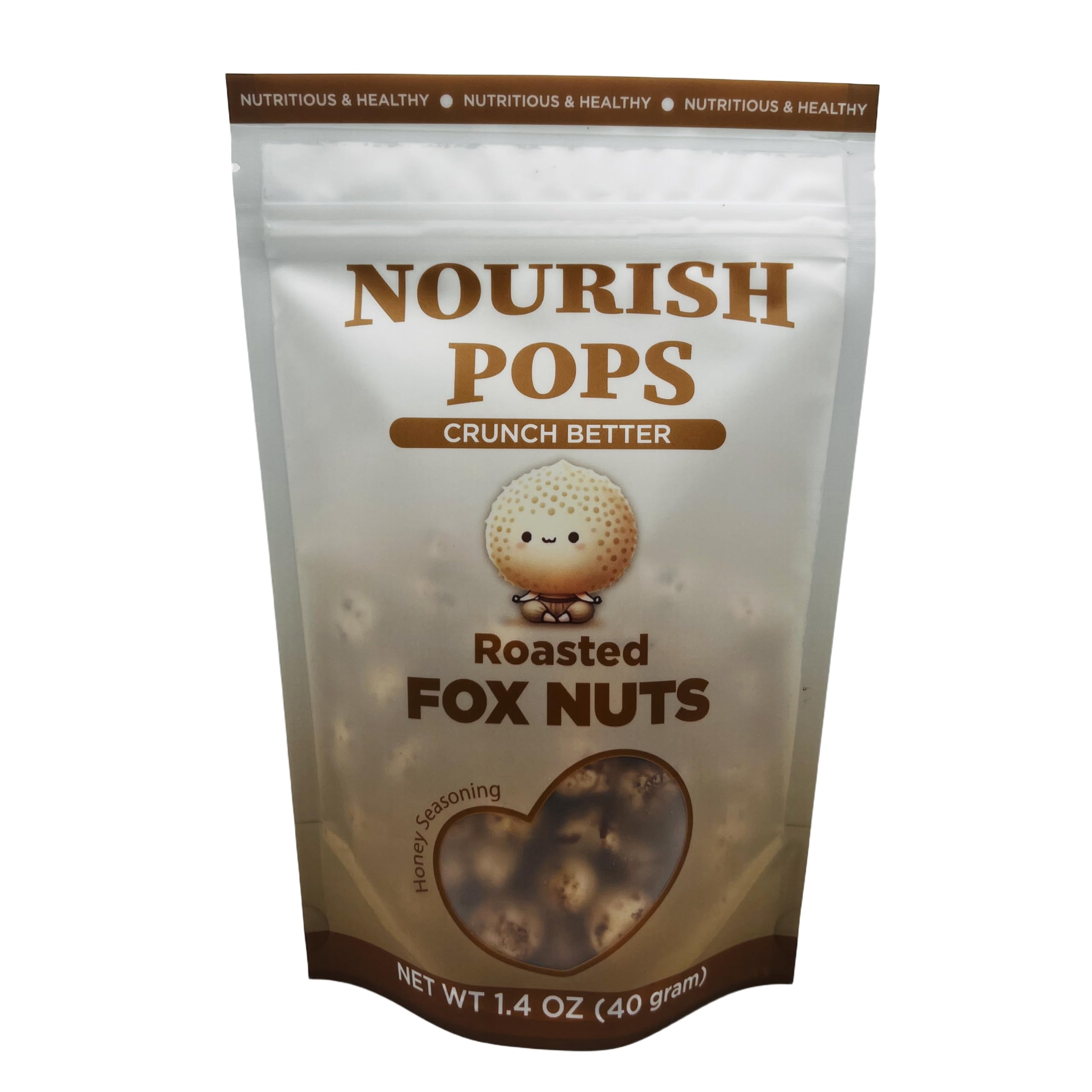 Nourish Pops - Roasted & Flavored Fox Nuts | Pack of 4 | Popped Water Lily Seeds | Healthy, Crunchy, and Nutrient-Rich | Premium Snacks (4, Honey)