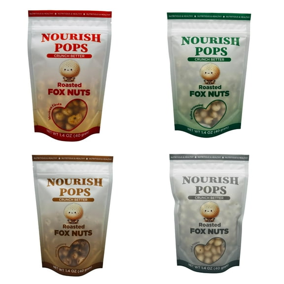 Nourish Pops | Single Pack | Roasted Fox Nuts | Popped Water Lily Seeds | Crunch Better (40G, Honey Seasoning)