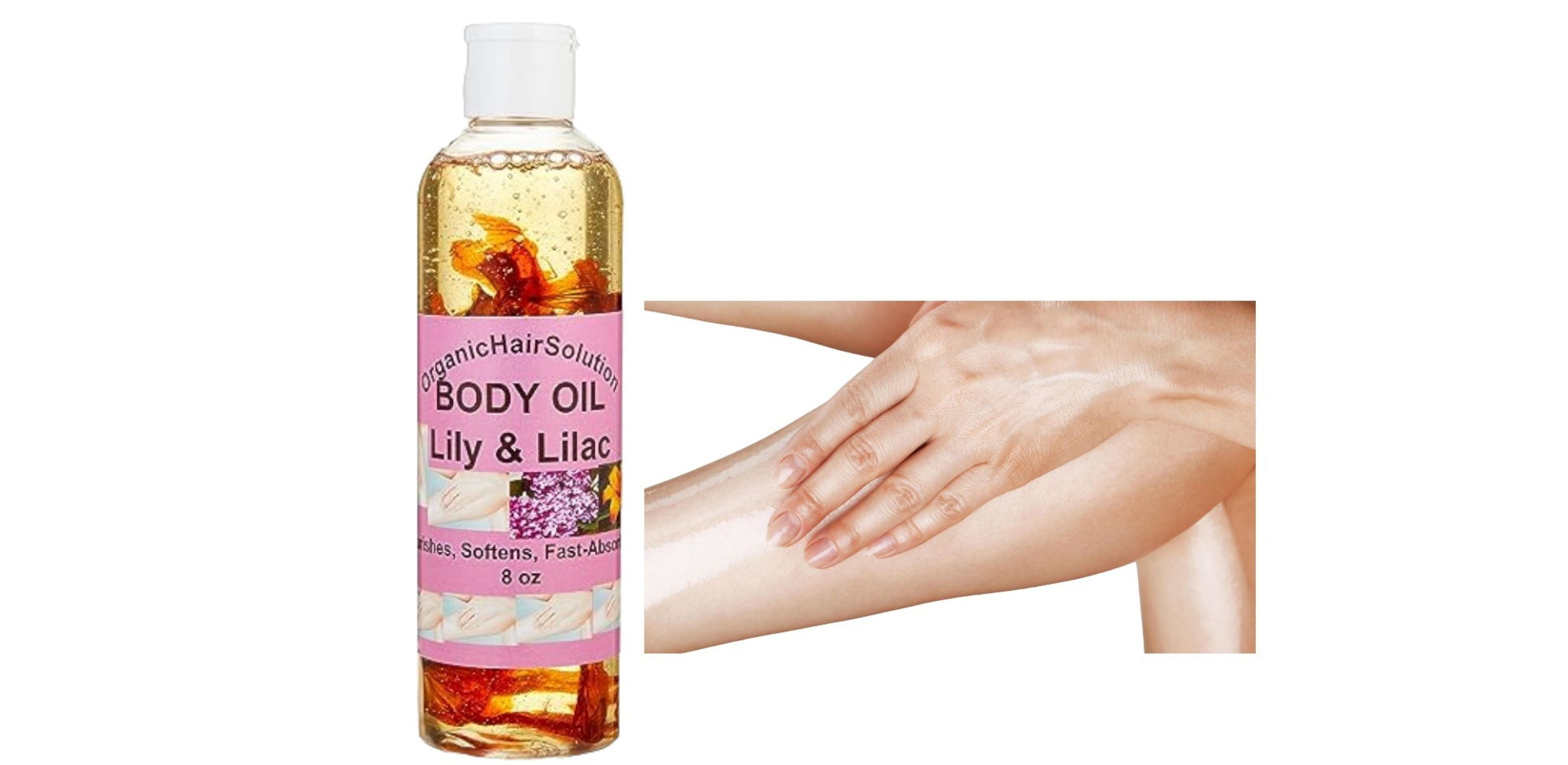Nourishing Body Oil (lily & Lilac) Plant-based Formula, Dry Skin Moisturizer & Hydrating Body Massage Oil, for Radiant & Healthy Glow, Nourishing After Shower-For All skin