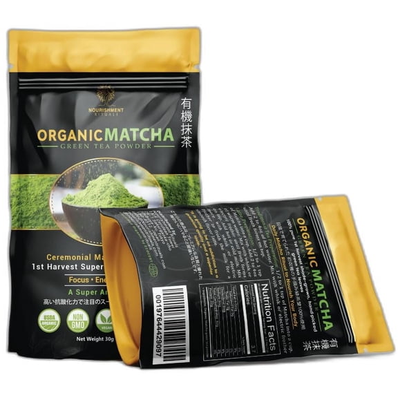 Nourishment Rituals Organic Matcha Green Tea Powder |1st Harvest Super Premium 6A Grade Focus Energy Mood | Net Weight 30g (2-Pack)