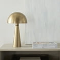 thumbnail image 1 of Nourison 16" Gold Mushroom Accent Table Lamp, Modern, Mid-Century, Retro, Transitional for Bedroom, Living Room, Dining Room, Office, Dorm, Coffee Table, 1 of 7