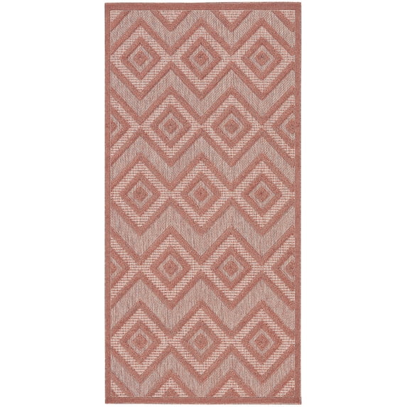 Nourison 2' x 4' Versatile Solid Diamond Indoor Outdoor Flatweave Area Rug Coral/Orange