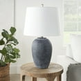 thumbnail image 1 of Nourison 23" Black Distressed Ceramic Urn Lamp for Bedroom, Living Room, Dining Room, Office, 1 of 7