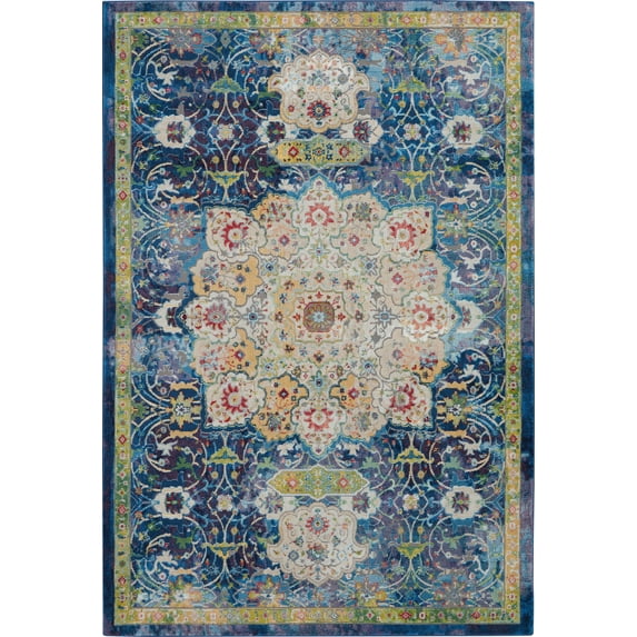 Nourison 4 X 6 Blue Ankara Global Area Rug ANR03