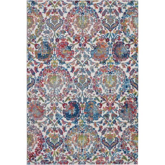 Nourison 5 X 8 Ivory/Blue Ankara Global Area Rug ANR06