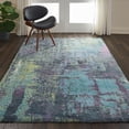 thumbnail image 1 of Nourison Abstract Shag 5' x 7' Teal Area Rug Plush Contemporary Abstract by Nourison, 1 of 10