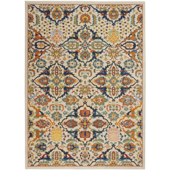 Nourison Allur Bohemian Ivory/Multi 3' x 5' Area Rug, (3x5)