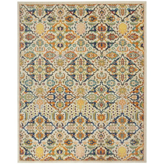 Nourison Allur Bohemian Ivory/Multi 7' x 10' Area Rug, (7x10)