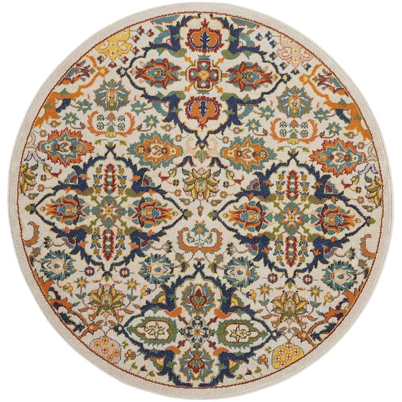 Nourison Allur Bohemian Ivory Multicolor 4' x round Area Rug (4 Round)
