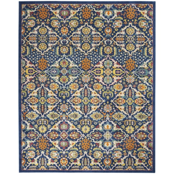 Nourison Allur Boho Indoor Area Rug Navy Multicolor 7' x 10'