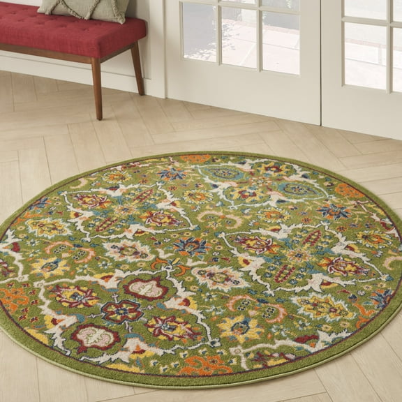 Nourison Allur Bohemian Sage Ivory 4' x round Area Rug (4 Round)