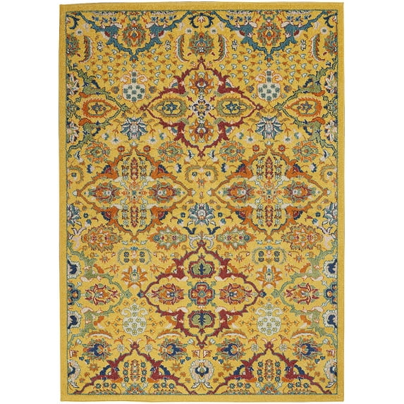 Nourison Allur Bohemian Yellow/Multi 6' x 9' Area Rug, (6x9)