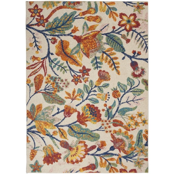 Nourison Allur Botanical Indoor Area Rug Ivory Multicolor 4' x 6'