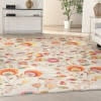 Ivory Multicolor Floral Synthetic 8' x 10' Area Rug