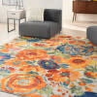 Nourison Allur Floral Ivory Multicolor 7'10" x 9'10" Area Rug, (8x10)