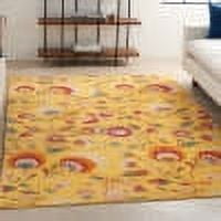Nourison Allur Floral Yellow Multicolor 5'3" x 7'3" Area Rug, (5x7)