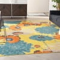 Blossom Breeze 8' x 10' Yellow Floral Synthetic Area Rug