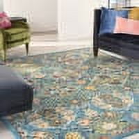 Nourison Allur Modern Moroccan Turquoise Ivory Area Rug