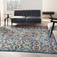 Allure Boho Chic Blue Medallion 8' x 10' Easy-Care Area Rug