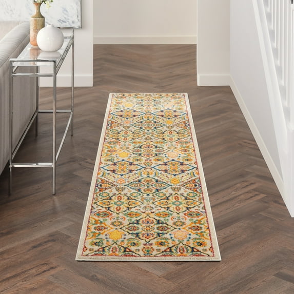 Nourison Allur Persian Ivory Multicolor 2'3" x 7'6" Area Rug, (2x8)