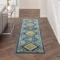Nourison Allur Persian Navy Multicolor 2'3" x 7'6" Area Rug, (2x8)