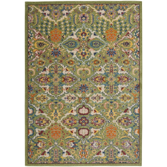 Nourison Allur Boho Indoor Area Rug Sage Ivory 5'3" x 7'3"