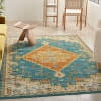 Nourison Allur Persian Turquoise Ivory 5'3" x 7'3" Area Rug, (5x7)