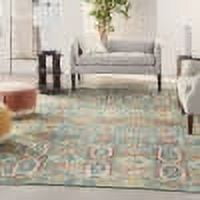 Turquoise Multicolor 8' x 10' Medallion Synthetic Area Rug