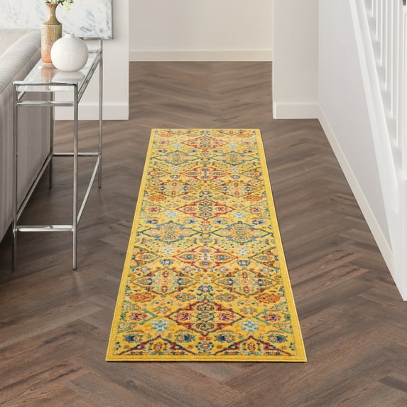 Nourison Allur Persian Yellow Multicolor 2'3" x 7'6" Area Rug, (2x8)