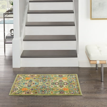 Nourison Allur Transitional Boho Sage Ivory 2' x 3' Area Rug, (2' x 3')