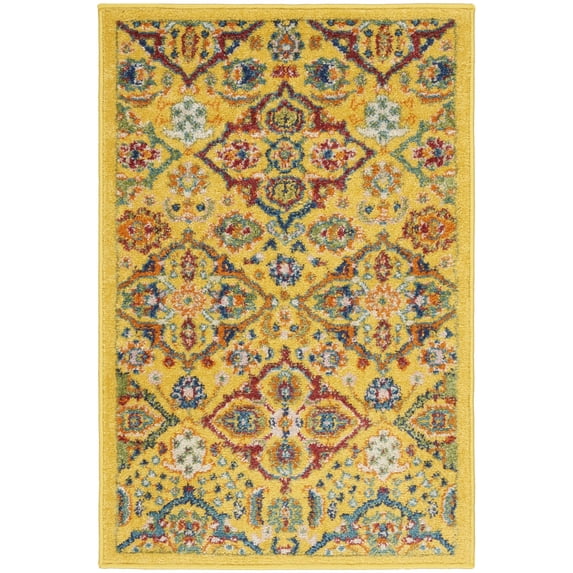 Nourison Allur Boho Indoor Area Rug Yellow Multicolor 2' x 3'