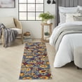 thumbnail image 1 of Nourison Aloha 2'3" x 10' Navy Multicolor Outdoor Rug, 1 of 8