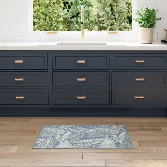 Nourison Aloha 2'8" x 4' Blue Modern Rug