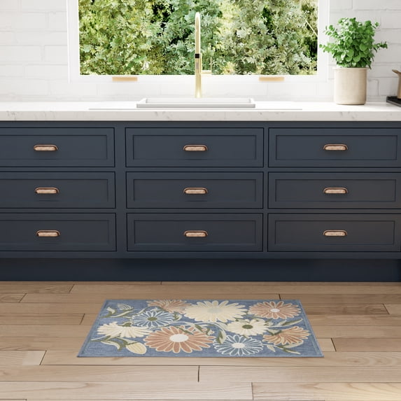 Nourison Aloha 2'8" x 4' Blue Sage Outdoor Rug