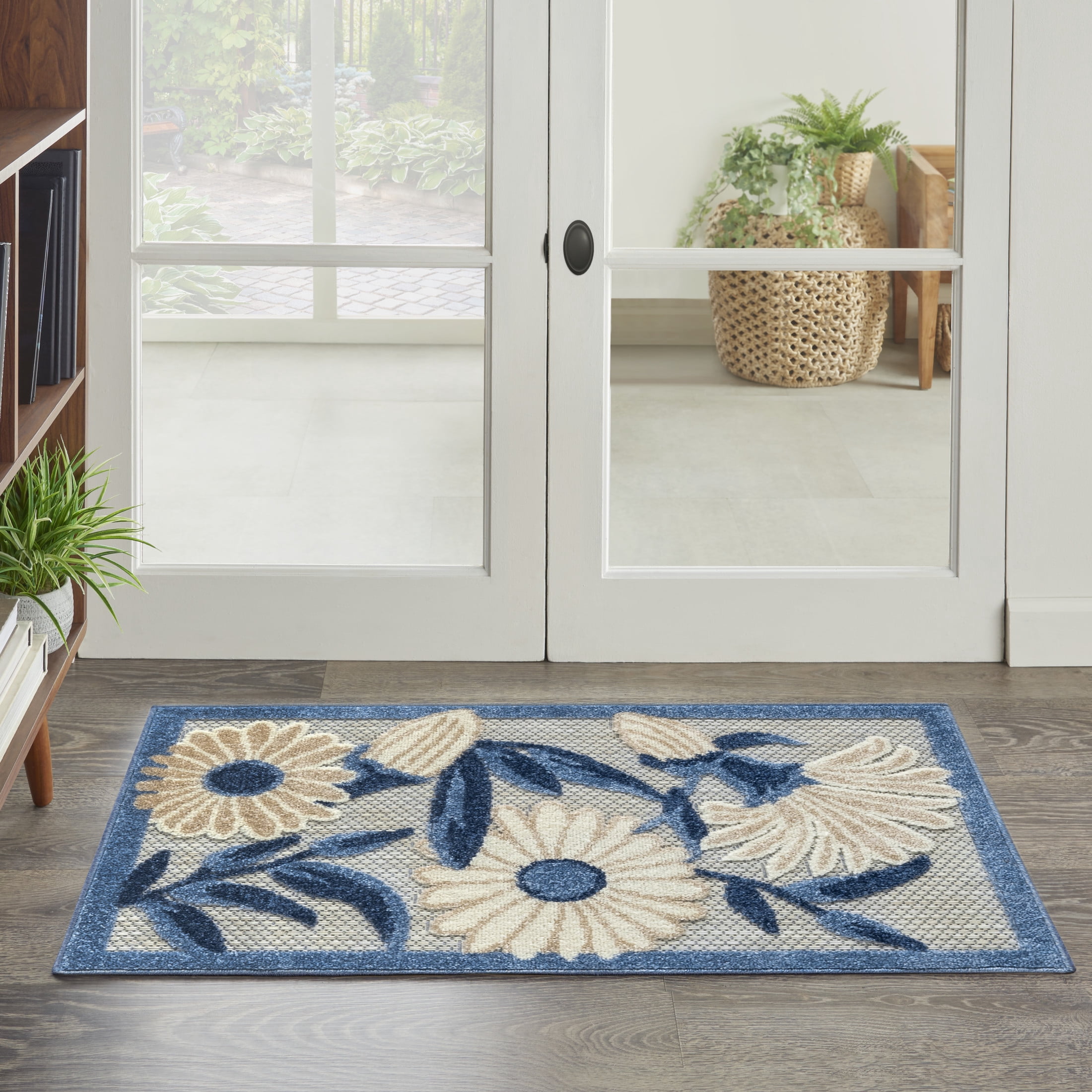 Nourison Aloha 2' x 3' Blue Grey Outdoor Rug