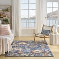 thumbnail image 1 of Nourison Aloha 3'6" x 5'6" Blue Rose Farmhouse Rug, 1 of 10