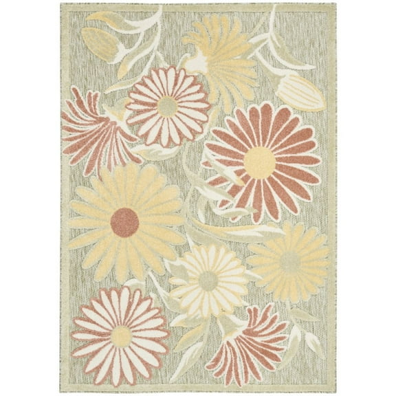 Nourison Home Aloha 3'6" x 5'6" Sage Rose Outdoor Rug