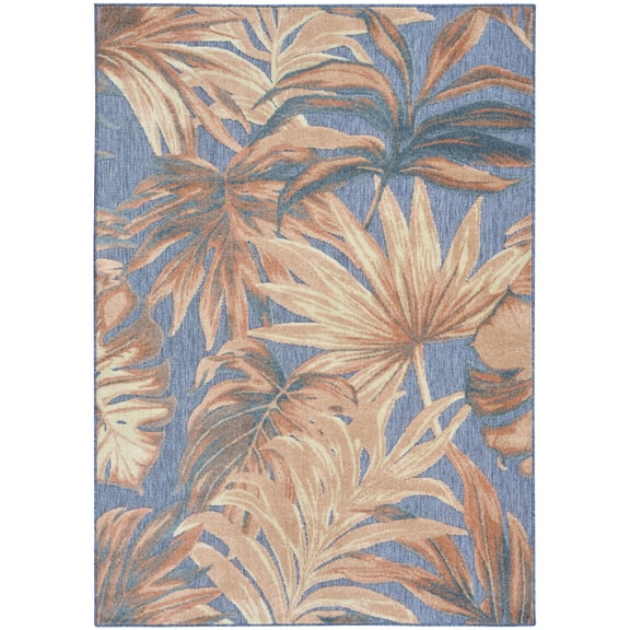 Nourison Aloha 5'3" x 7'5" Blue Rose Modern Rug