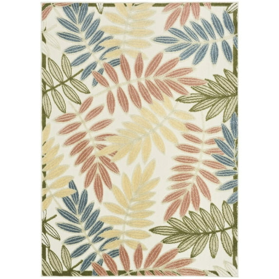 Nourison Home Aloha 5'3" x 7'5" Ivory Rose Modern Rug