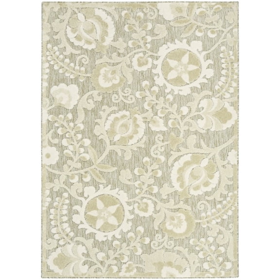 Nourison Home Aloha 5'3" x 7'5" Ivory Sage Farmhouse Rug