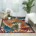thumbnail image 1 of Nourison Aloha Indoor/Outdoor Tropical Botanical Multicolor 5'3" x 7'5" Area Rug, (5' x 8'), 1 of 13