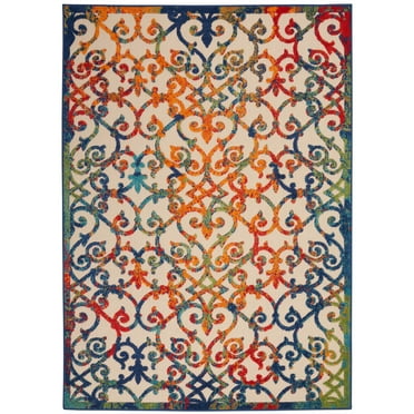 Nourison Aloha 6' x 9' Multicolor Outdoor Indoor/Outdoor Rug Polypropylene