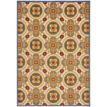 Nourison Aloha 7'10" x 10'6" Multicolor Tropical Indoor/Outdoor Rug