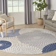 thumbnail image 1 of Nourison Aloha Indoor/Outdoor Blue/Grey 7'10" x round Area Rug (8 Round), 1 of 10