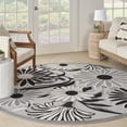 thumbnail image 1 of Nourison Aloha Indoor/Outdoor Black White 7’10” x Round Area Rug (8 Round), 1 of 10