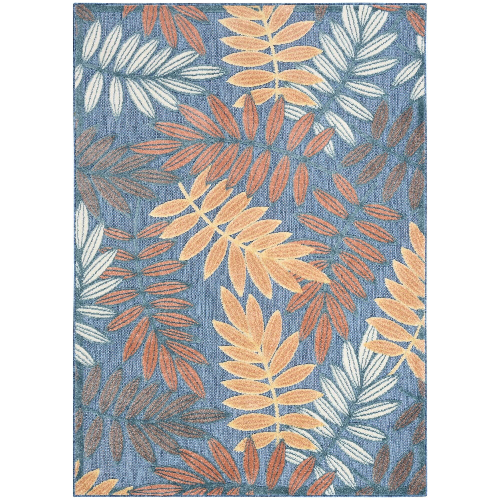 Rose Blue Rug Nourison Aloha 9' x 12' Blue Rose Modern Rug - Walmart.com