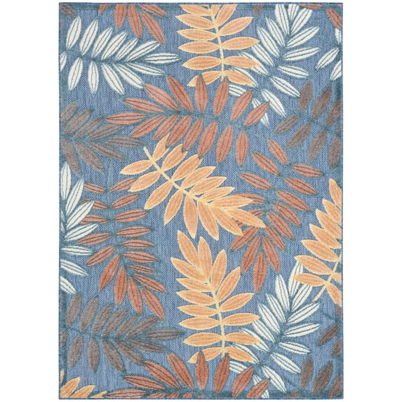 Nourison Aloha 9' x 12' Blue Rose Modern Rug