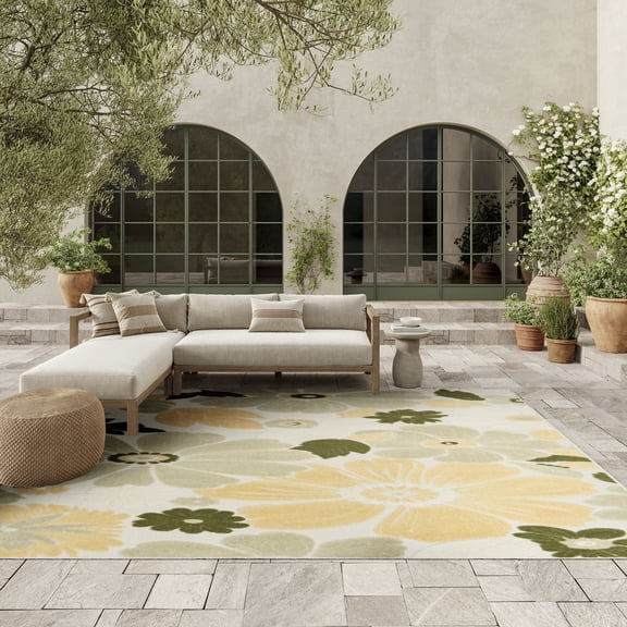 Nourison Aloha 9' x 12' Ivory Green Modern Rug