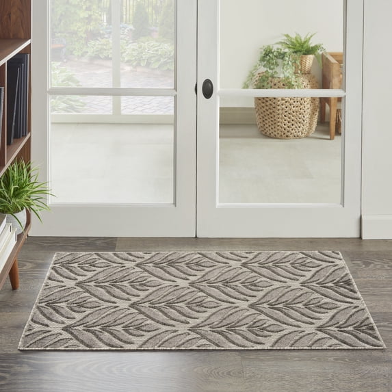 Nourison Aloha Indoor/Outdoor Charcoal 2'8" x 4' Area Rug (3x4)