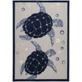 thumbnail image 1 of Nourison Aloha Turtle Coastal Flatweave High-Low Indoor Outdoor Area Rug Navy Blue 5'3" x 7'5", 1 of 10